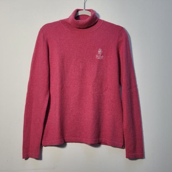 Peter Millar Women's L Pink Cashmere Turtleneck Sweater Old Course St. Andrews - Picture 4 of 11